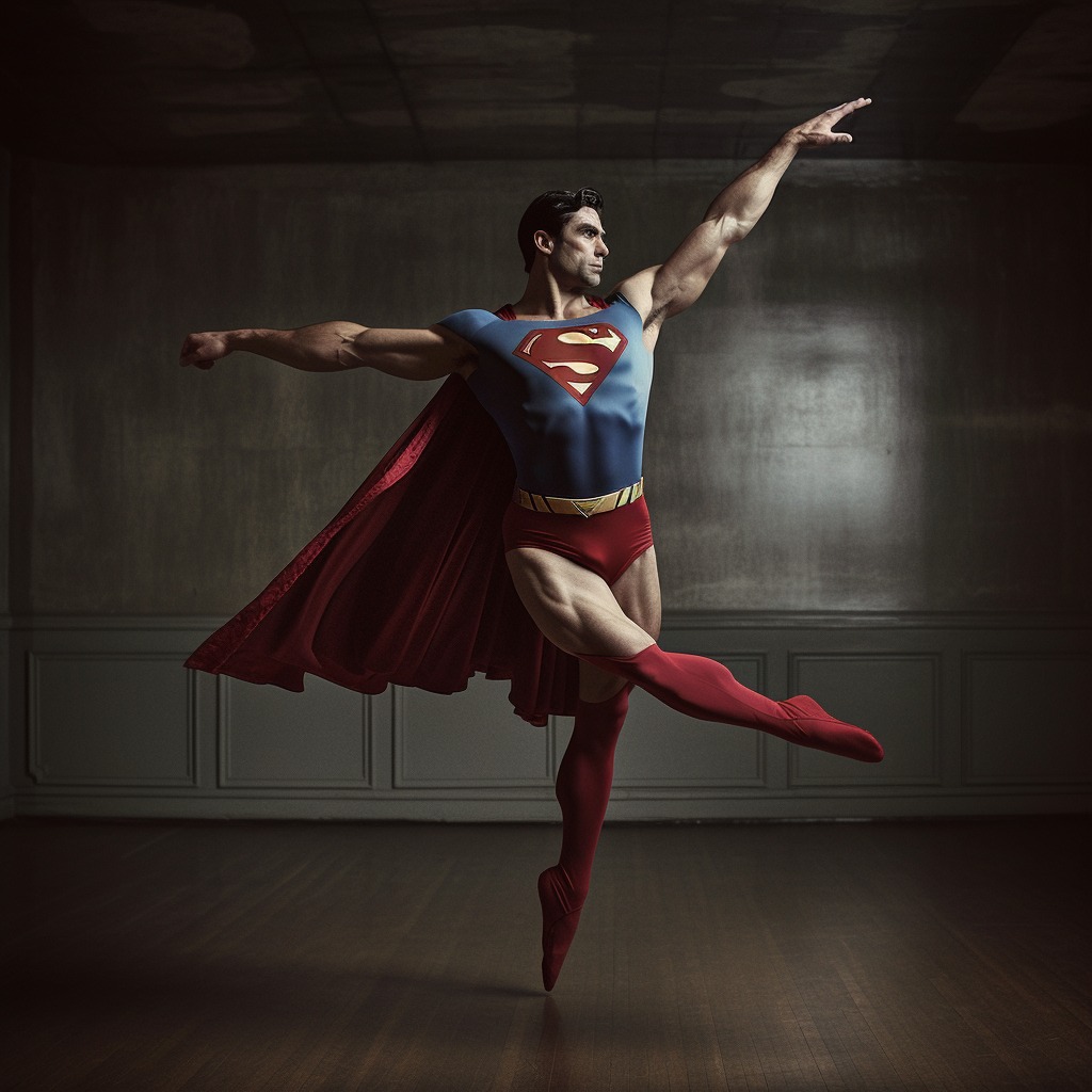 Superman doing Ballet - movingworl.com