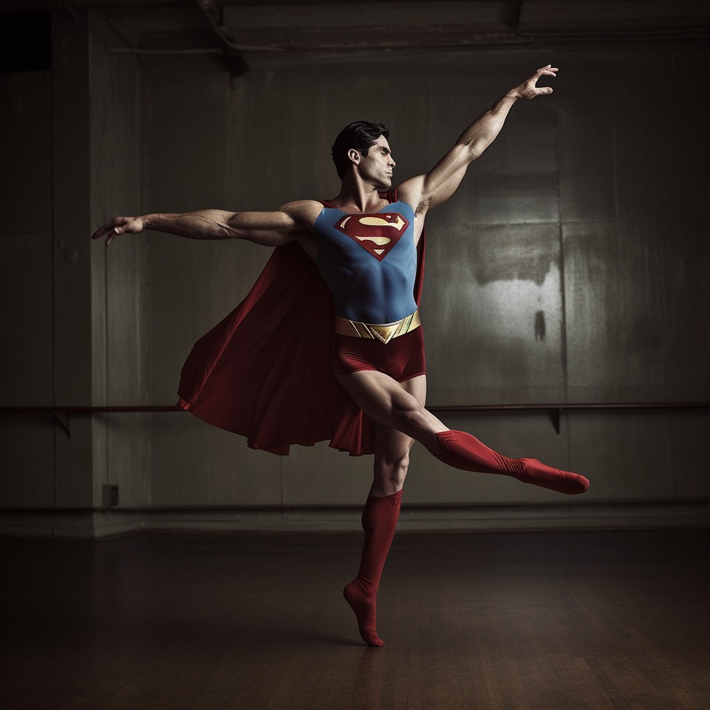 Superman doing Ballet - movingworl.com