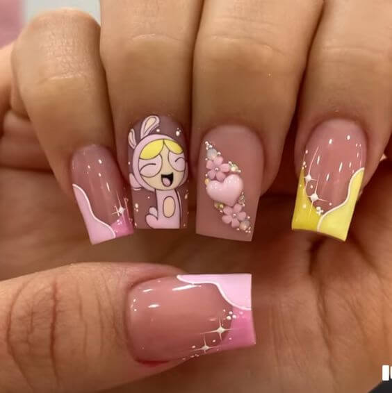 32 Cute Nail Art Ideas That You Can Rock With Your Kids - 239