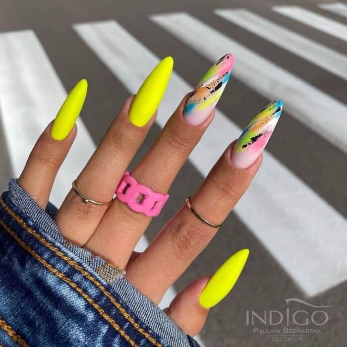 20+ Bright Yellow Nail Designs To Shine Like A Diamond - 165