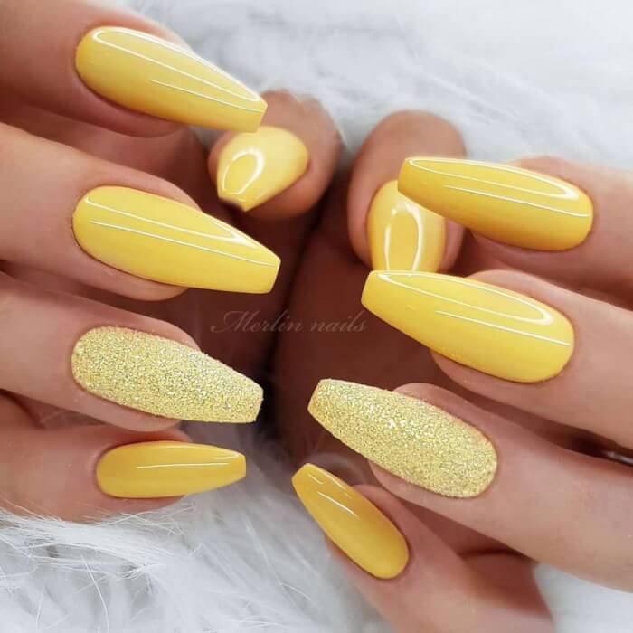 20+ Bright Yellow Nail Designs To Shine Like A Diamond - 143