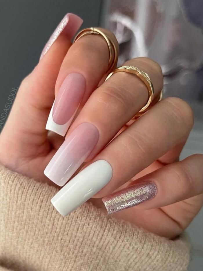 White Flame Nail Designs