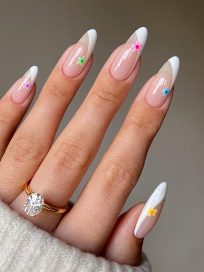 White French Tip Nails With Cute Designs