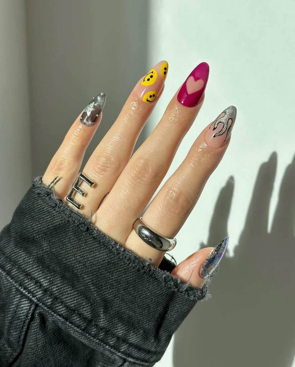 30 Stunning 90s-Inspired Nail Art Designs To Take You Down The Memory Lane - 241